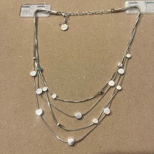 Chic Silver Multi-Strand Necklace